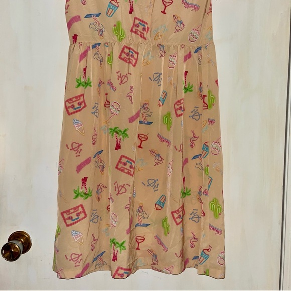 Cream/beige/tan retro summer dress - Picture 7 of 8